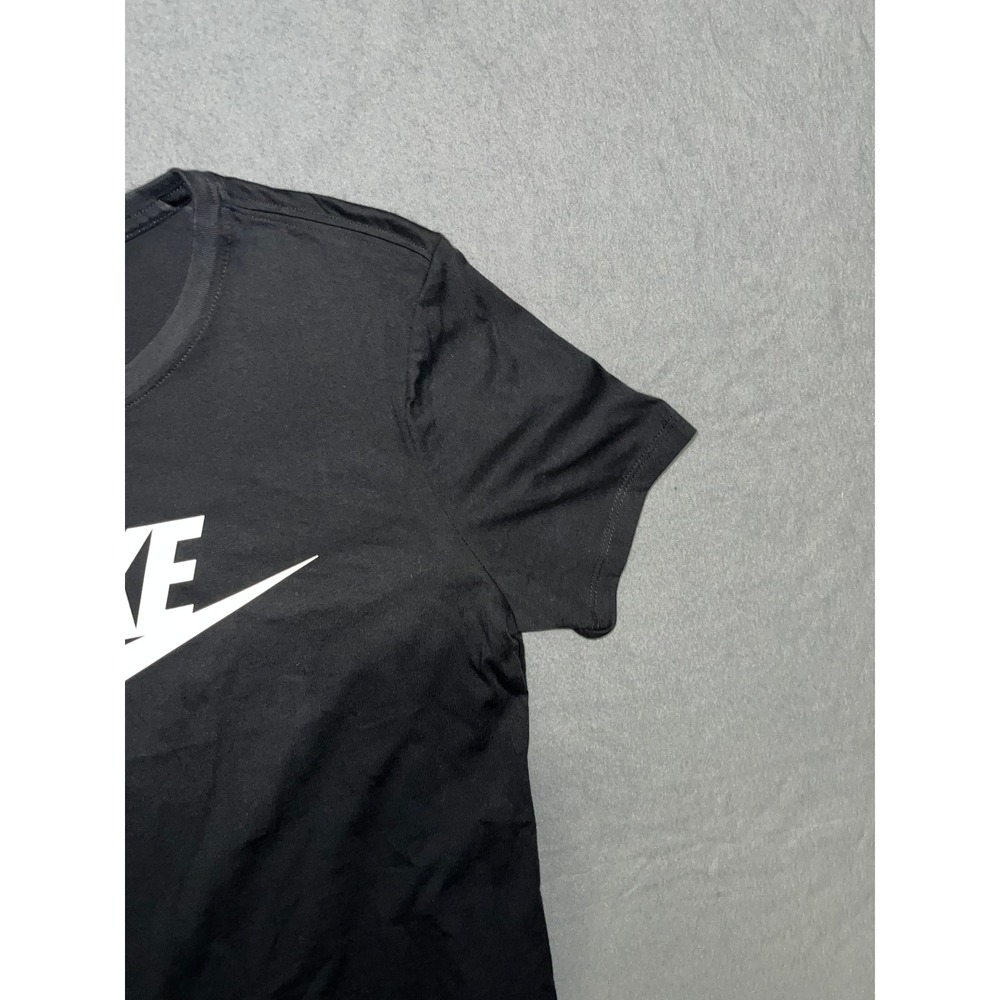Nike Sportswear Essential Futura Logo Graphic Tee Black White Womens Size M - Picture 5 of 11